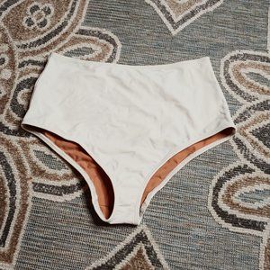 NU Swim off white high waisted swim bottom size medium